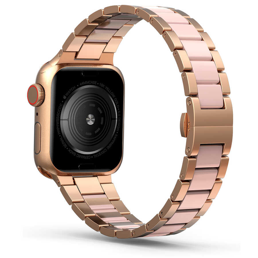 Apple Watch 42mm Wiwu Resin Steel Belt Metal Kordon Beyaz