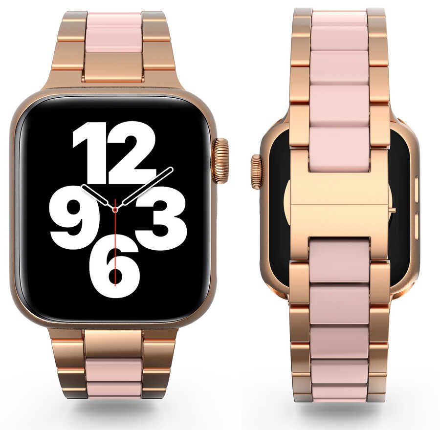 Apple Watch 42mm Wiwu Resin Steel Belt Metal Kordon Beyaz