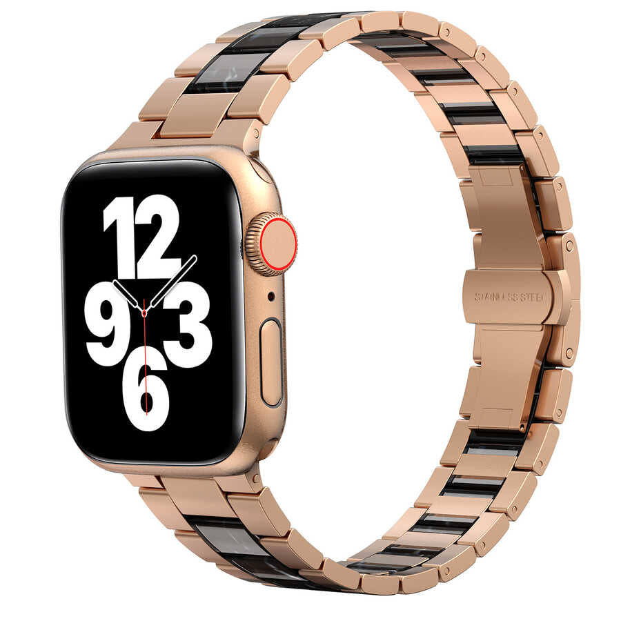 Apple Watch 42mm Wiwu Resin Steel Belt Metal Kordon Siyah