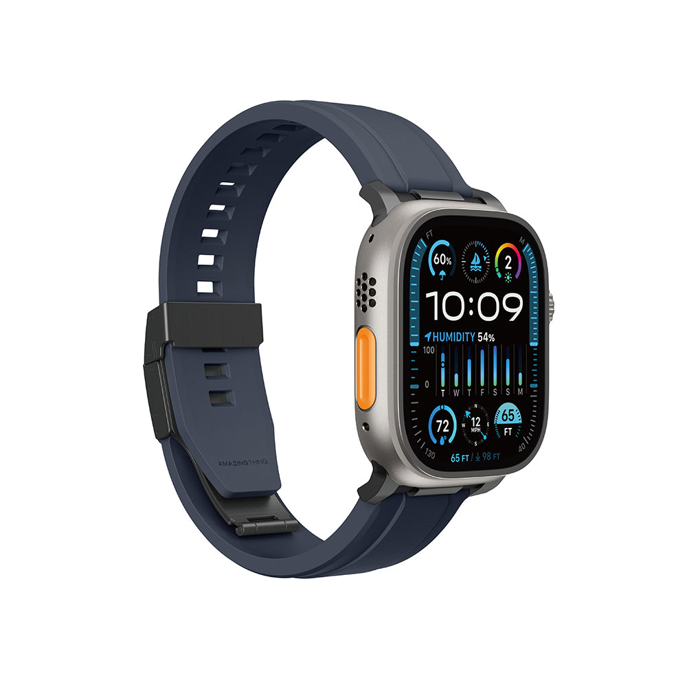 Apple Watch 44mm Amazingthing Titan Chrono Silikon Kordon Beyaz