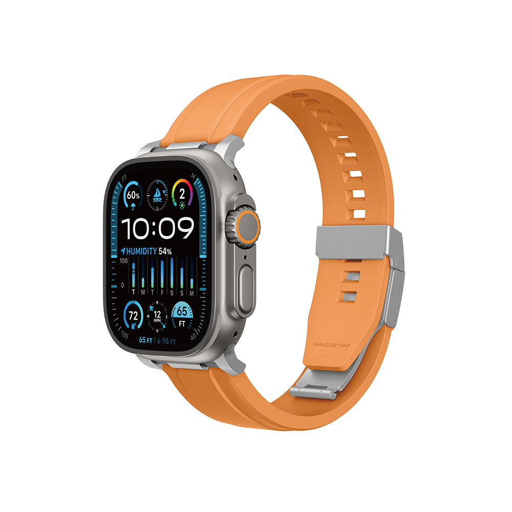 Apple Watch 44mm Amazingthing Titan Chrono Silikon Kordon Beyaz