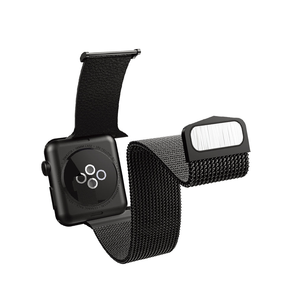 Apple Watch 44mm Raptic Hybrid Serisi Metal Hasır Kordon Siyah