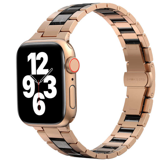 Apple Watch 44mm Wiwu Resin Steel Belt Metal Kordon Siyah