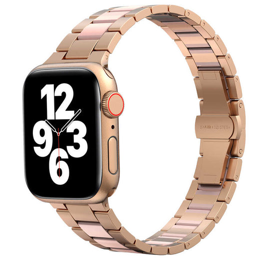 Apple Watch 44mm Wiwu Resin Steel Belt Metal Kordon Pembe