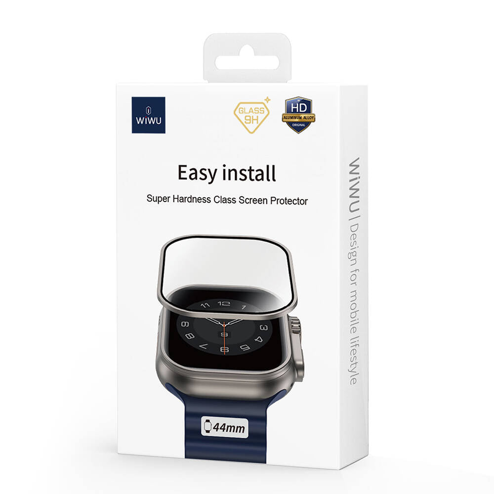 Apple Watch 7 41mm Wiwu Wi-JD106 Easy Install Akıllı Saat Temperli Cam Ekran Koruyucu Gümüş