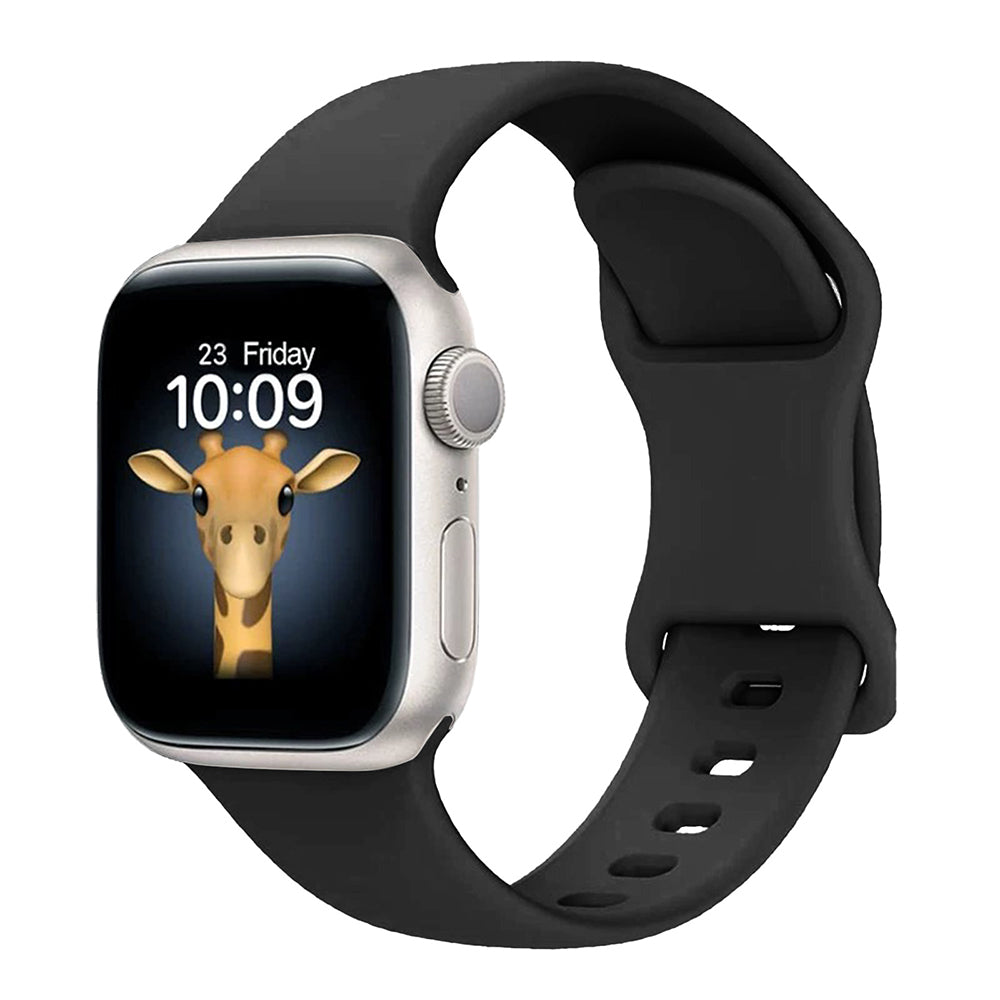 Apple Watch 7 41mm Zore KRD-131 Silikon Kordon Strap Kayış Siyah