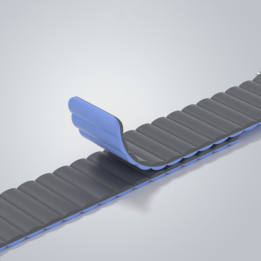 Apple Watch 7 45mm Amazingthing Smoothie Mag Magnetik Tak Çıkar Silikon Strap Kayış Siyah-Turuncu