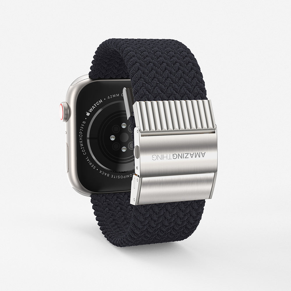 Apple Watch 7 45mm Amazingthing Titan Weave Örgü Sport Kordon Mavi