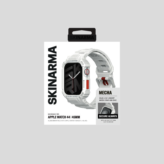 Apple Watch 7 45mm Skinarma Mecha 2in1 TPU Kasa Koruyucu + Silikon Kordon Lacivert