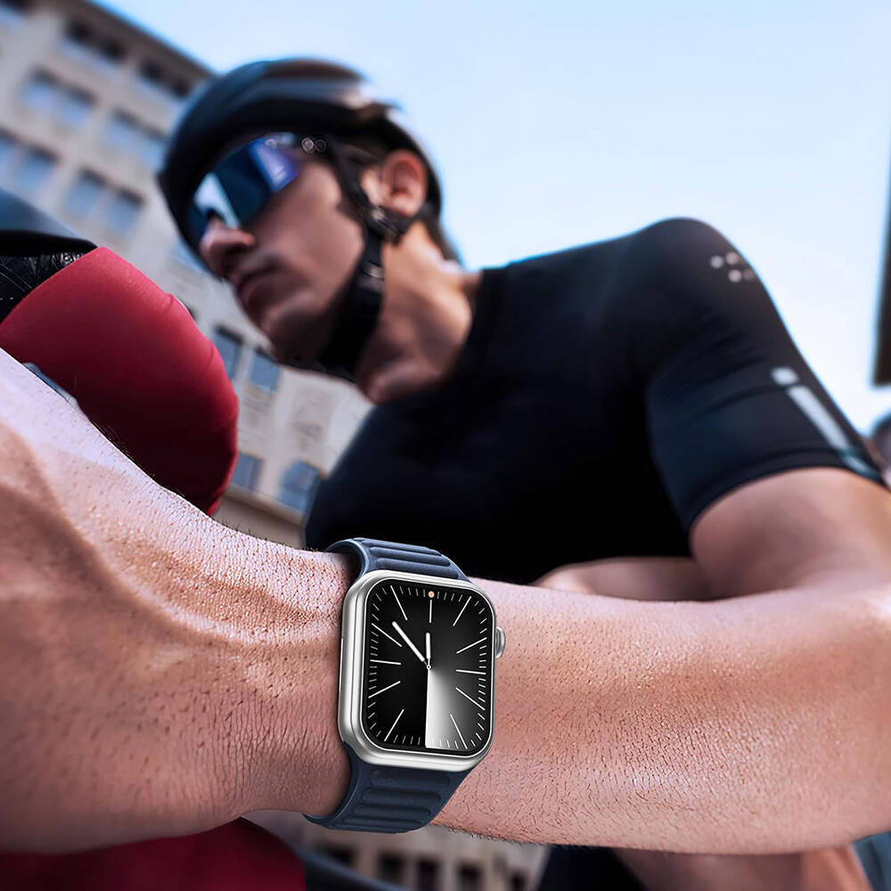 Apple Watch 7 45mm Wiwu Wi-JD106 Easy Install Akıllı Saat Temperli Cam Ekran Koruyucu Gümüş