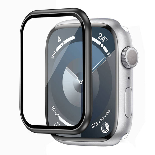 Apple Watch 7 45mm Wiwu Wi-JD106 Easy Install Akıllı Saat Temperli Cam Ekran Koruyucu Siyah