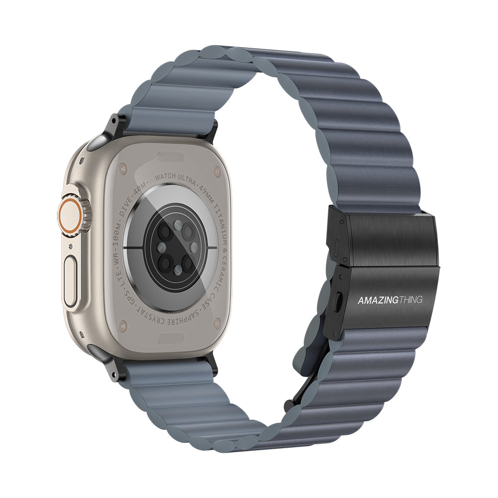 Apple Watch Serisi Uyumlu Amazing Thing Glamour Sense Deri Kordon Siyah