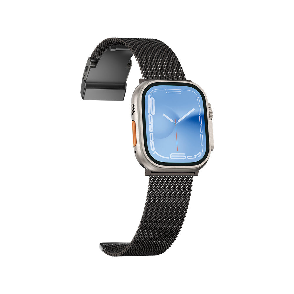Apple Watch Ultra 49mm Amazing Thing Titan Metal Hasır Kordon Siyah