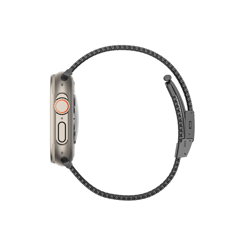 Apple Watch Ultra 49mm Amazing Thing Titan Metal Hasır Kordon Gümüş