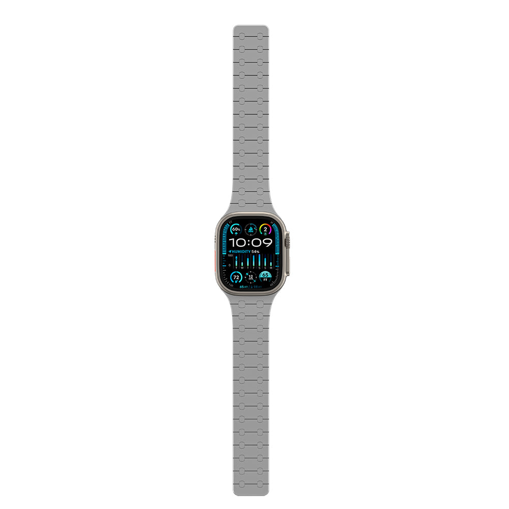 Apple Watch Ultra 49mm Amazingthing Smoothie Sport Magnetik Tak Çıkar Silikon Strap Kayış Siyah-Mor