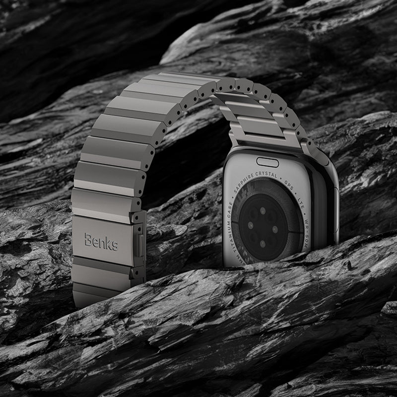 Apple Watch Ultra 49mm Benks Aero Titan Serisi Titanyum Metal Kordon Titanyum