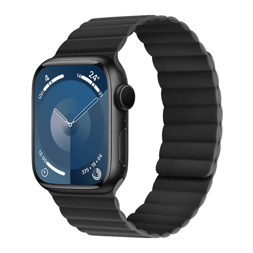 Apple Watch Ultra 49mm Kordon Raptic Magnetik Tak Çıkar Silikon Strap Kayış Siyah