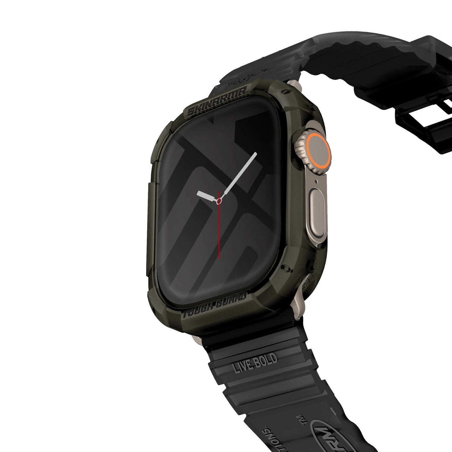 Apple Watch Ultra 49mm SkinArma Kurono Buzlu Tasarım Sert PC Kasa Koruyucu Dark Olive