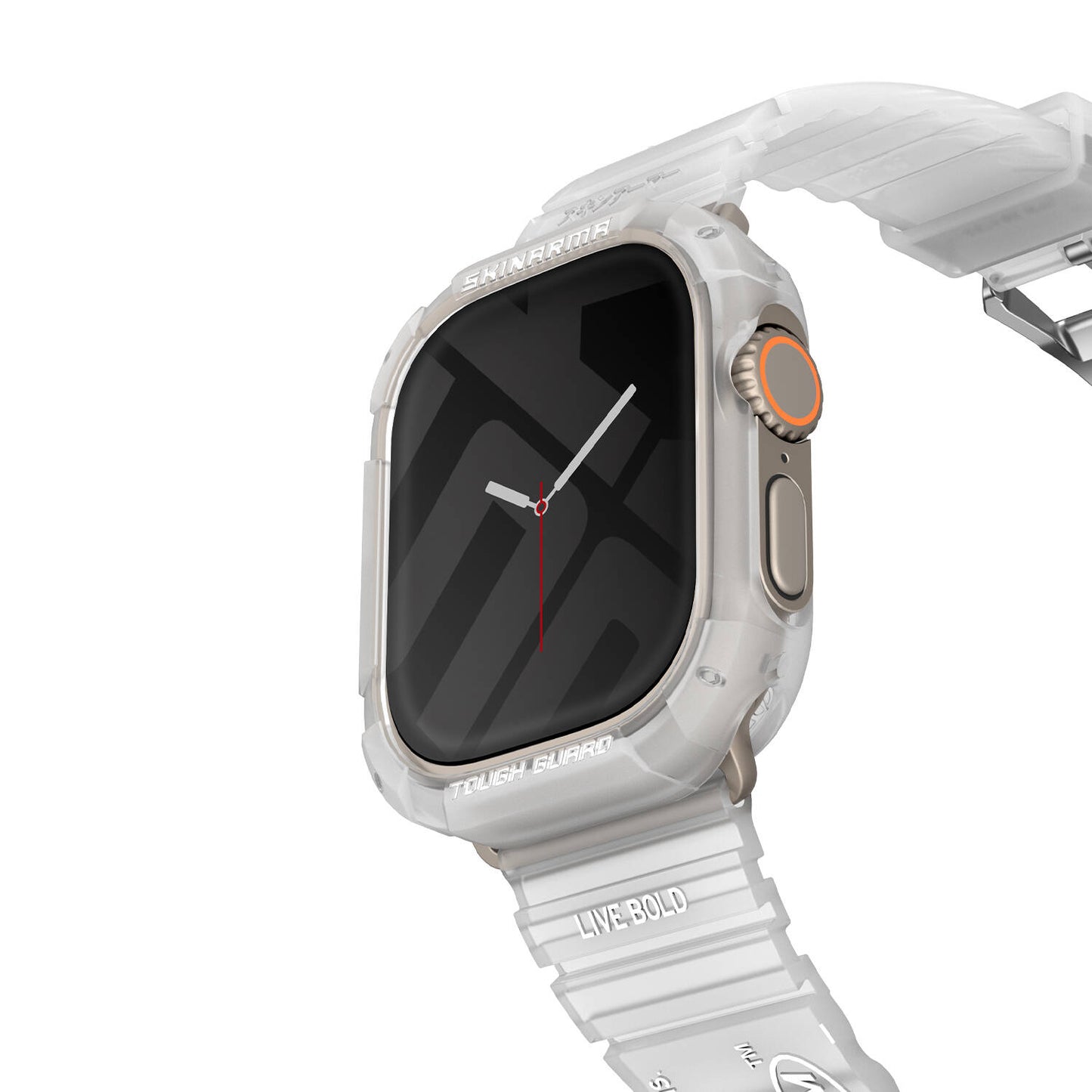 Apple Watch Ultra 49mm SkinArma Kurono Buzlu Tasarım Sert PC Kasa Koruyucu Beyaz