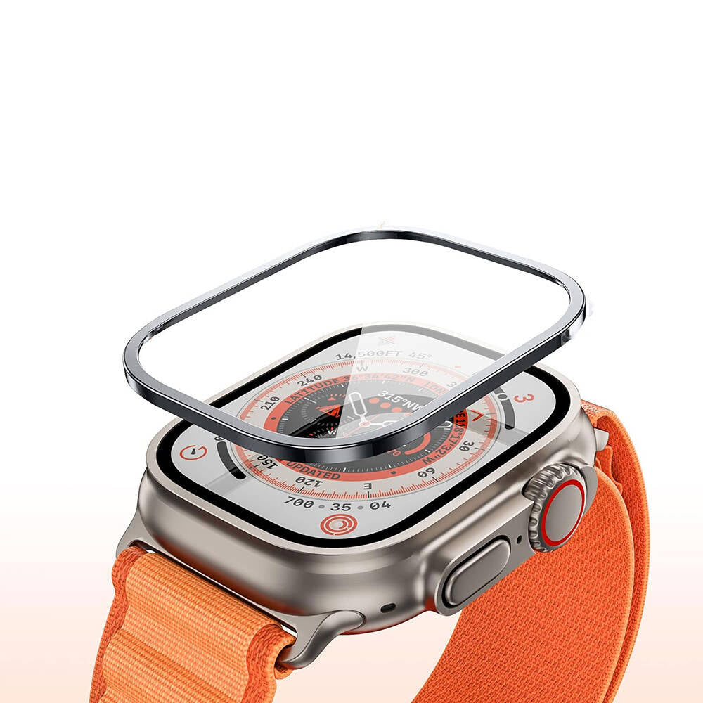 Apple Watch Ultra 49mm Wiwu Wi-JD106 Easy Install Akıllı Saat Temperli Cam Ekran Koruyucu Gümüş