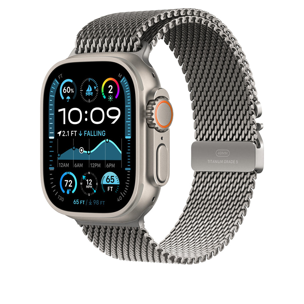 Apple Watch Ultra 49mm Zore KRD-100 Titanyum Hasır Kordon Titanyum-Gümüş