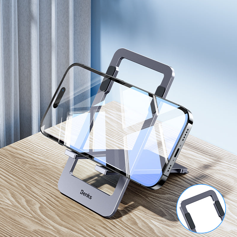 Benks L50 Katlanabilir Ultra İnce Metal Telefon Standı Gri