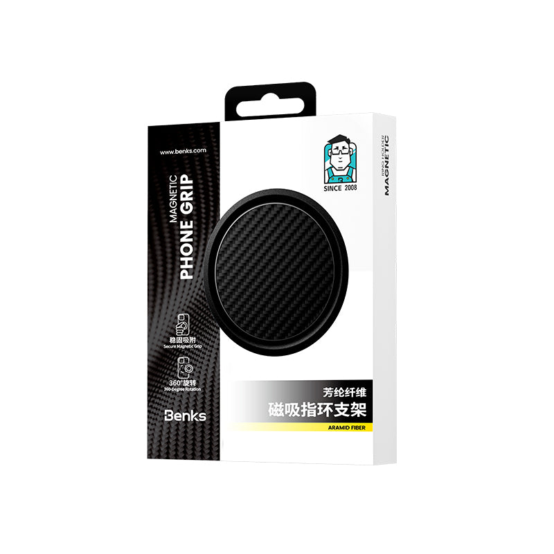 Benks L56 Magnetik 360 Derece Dönebilen ArmorPop Kevlar Tasarımlı Parmak Ring Stand Siyah-Gri