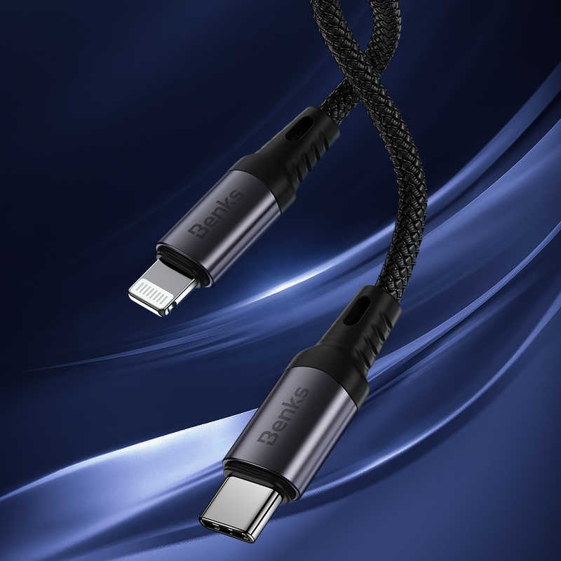 Benks M16 MFI Speedywind PD - Lightning Fast Charging Kablo Siyah