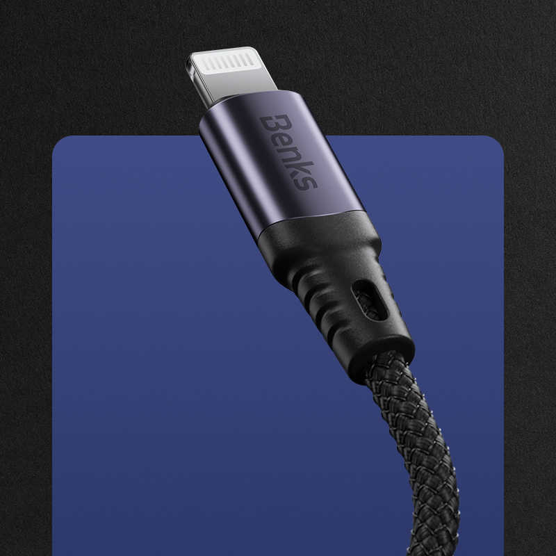 Benks M16 MFI Speedywind PD - Lightning Fast Charging Kablo Siyah