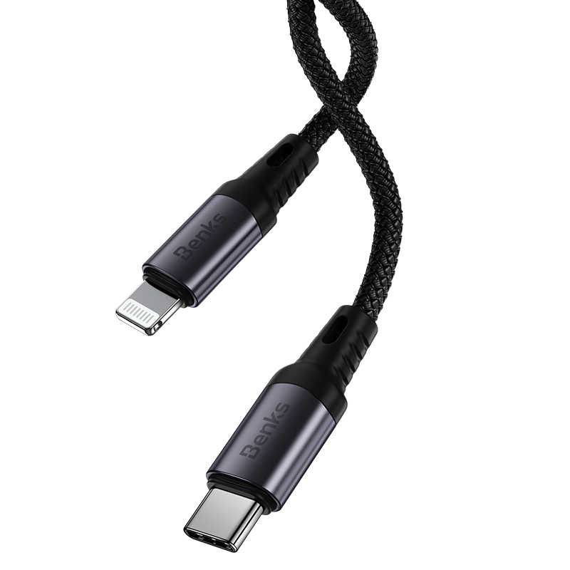 Benks M16 MFI Speedywind PD - Lightning Fast Charging Kablo Siyah