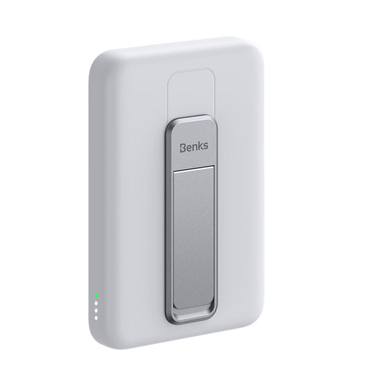 Benks MP08 Magsafe Magnetik Standlı İnce Tasarımlı Powerbank 10000mAh Beyaz