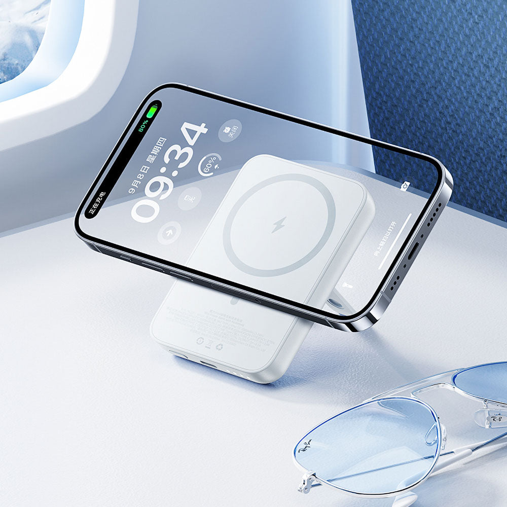 Benks MP09 Magsafe Magnetik Standlı İnce Tasarımlı Powerbank 6000mAh Siyah