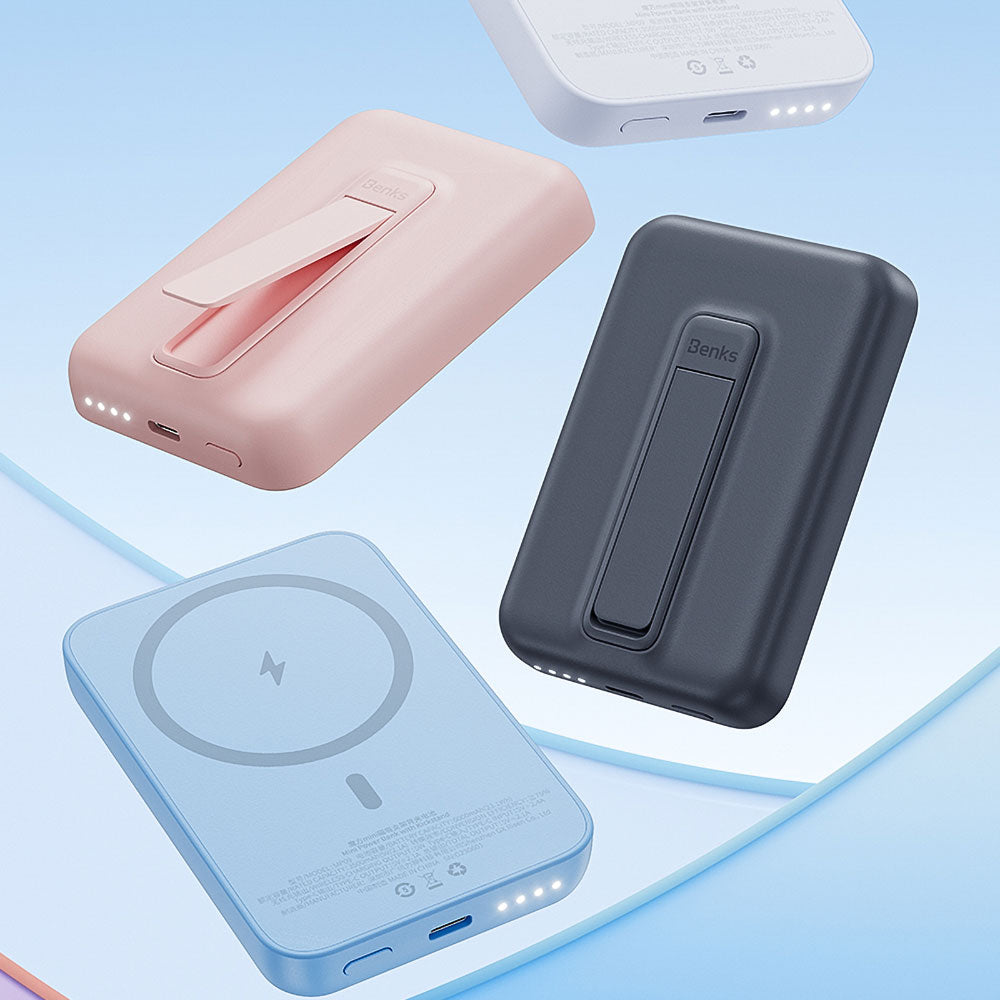 Benks MP09 Magsafe Magnetik Standlı İnce Tasarımlı Powerbank 6000mAh Beyaz