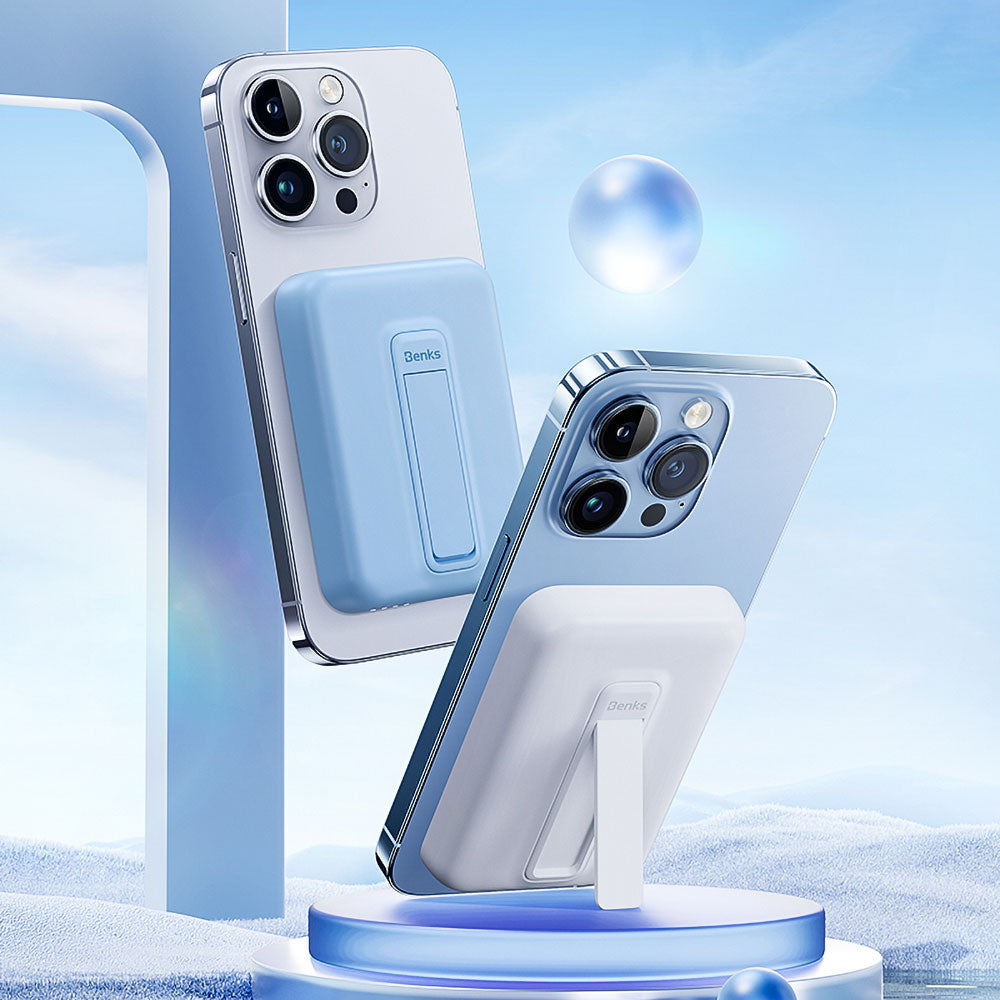 Benks MP09 Magsafe Magnetik Standlı İnce Tasarımlı Powerbank 6000mAh Beyaz