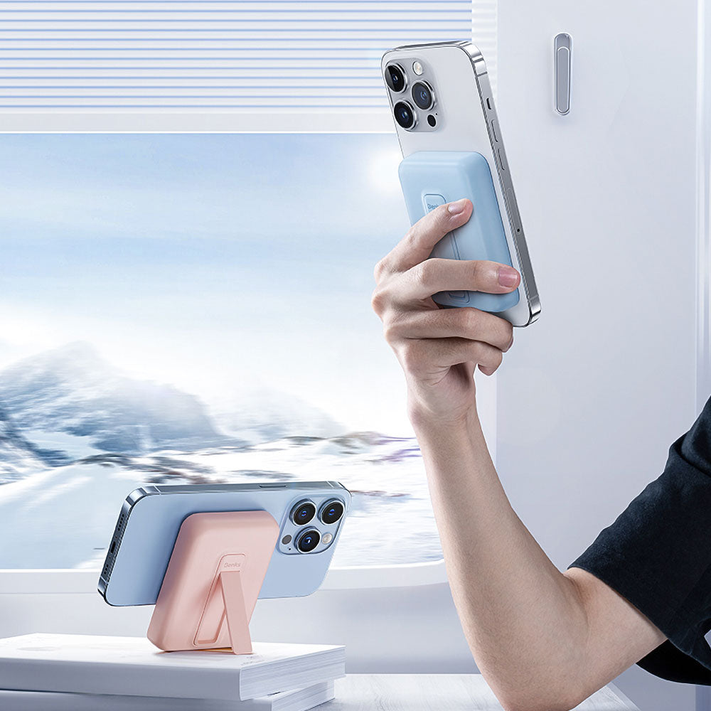 Benks MP09 Magsafe Magnetik Standlı İnce Tasarımlı Powerbank 6000mAh Beyaz