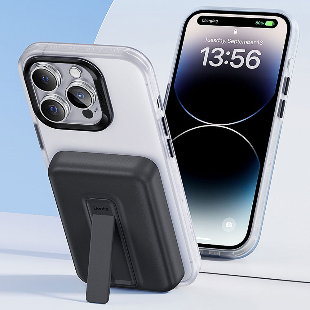 Benks MP09 Magsafe Magnetik Standlı İnce Tasarımlı Powerbank 6000mAh Beyaz