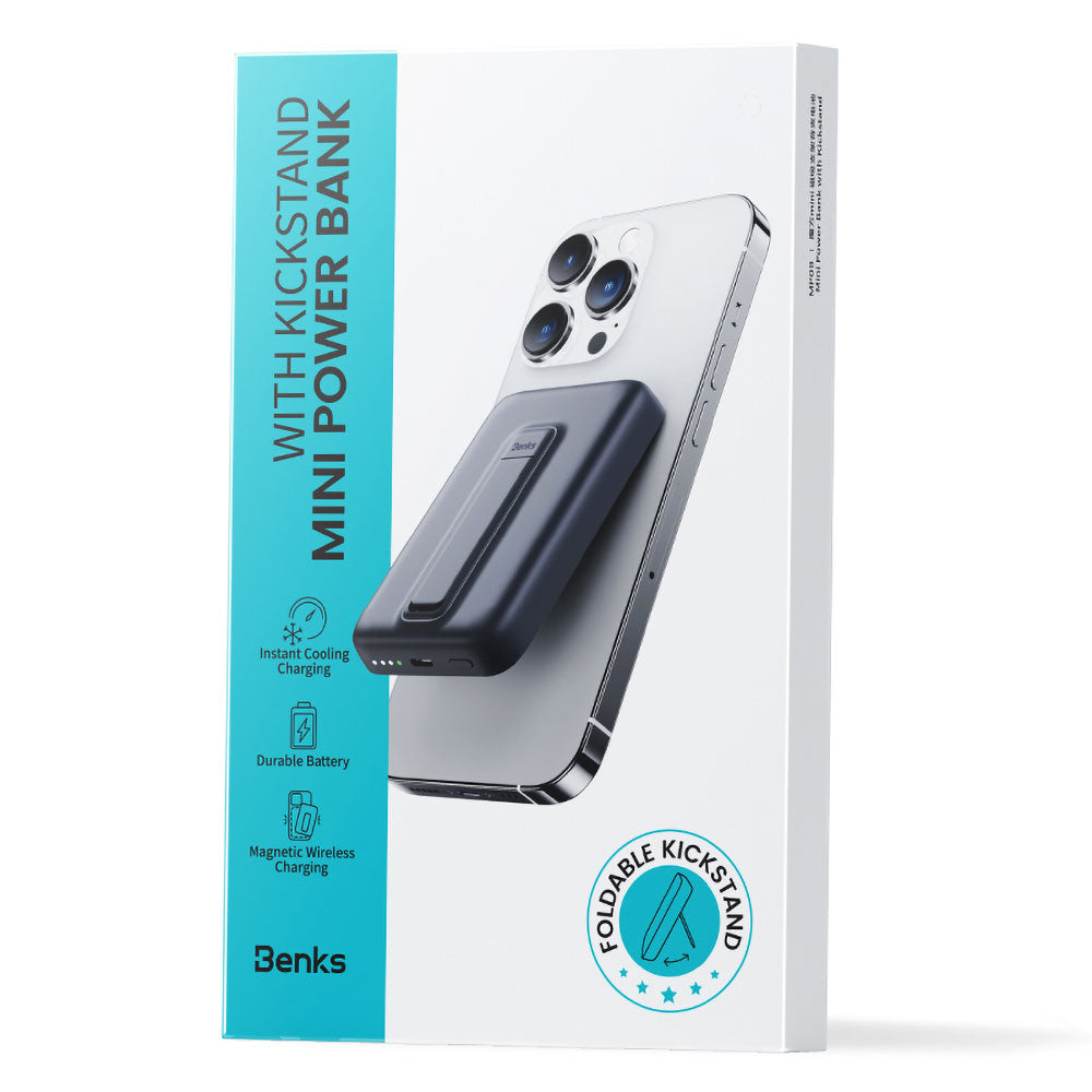 Benks MP09 Magsafe Magnetik Standlı İnce Tasarımlı Powerbank 6000mAh Beyaz