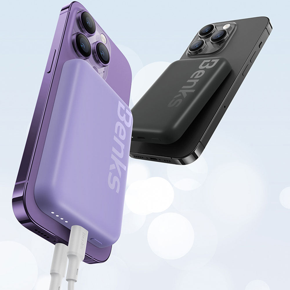 Benks MP10 Magsafe Magnetik İnce Tasarımlı Powerbank 6000mAh Mor