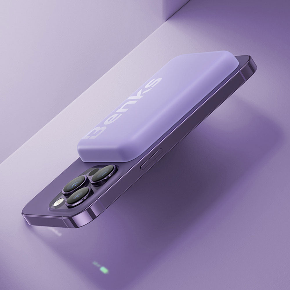 Benks MP10 Magsafe Magnetik İnce Tasarımlı Powerbank 6000mAh Mor