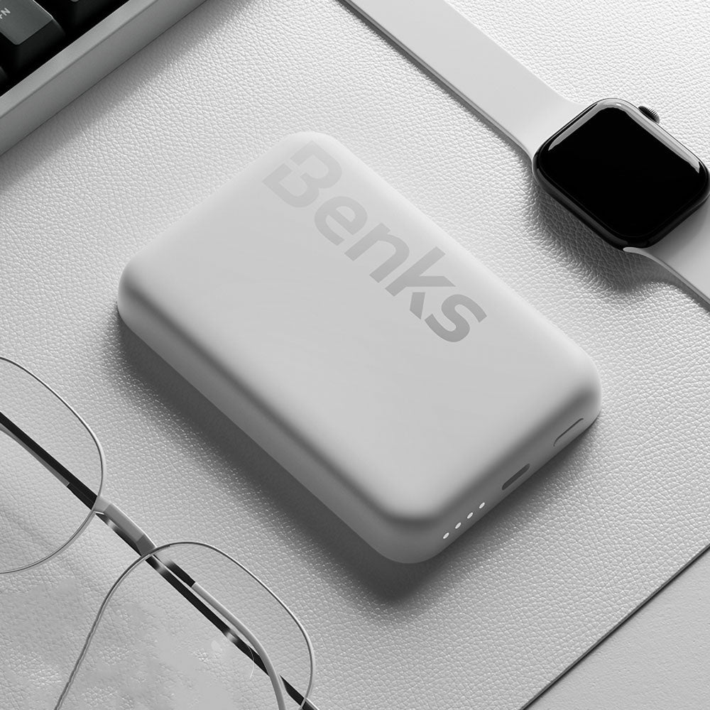 Benks MP10 Magsafe Magnetik İnce Tasarımlı Powerbank 6000mAh Mor
