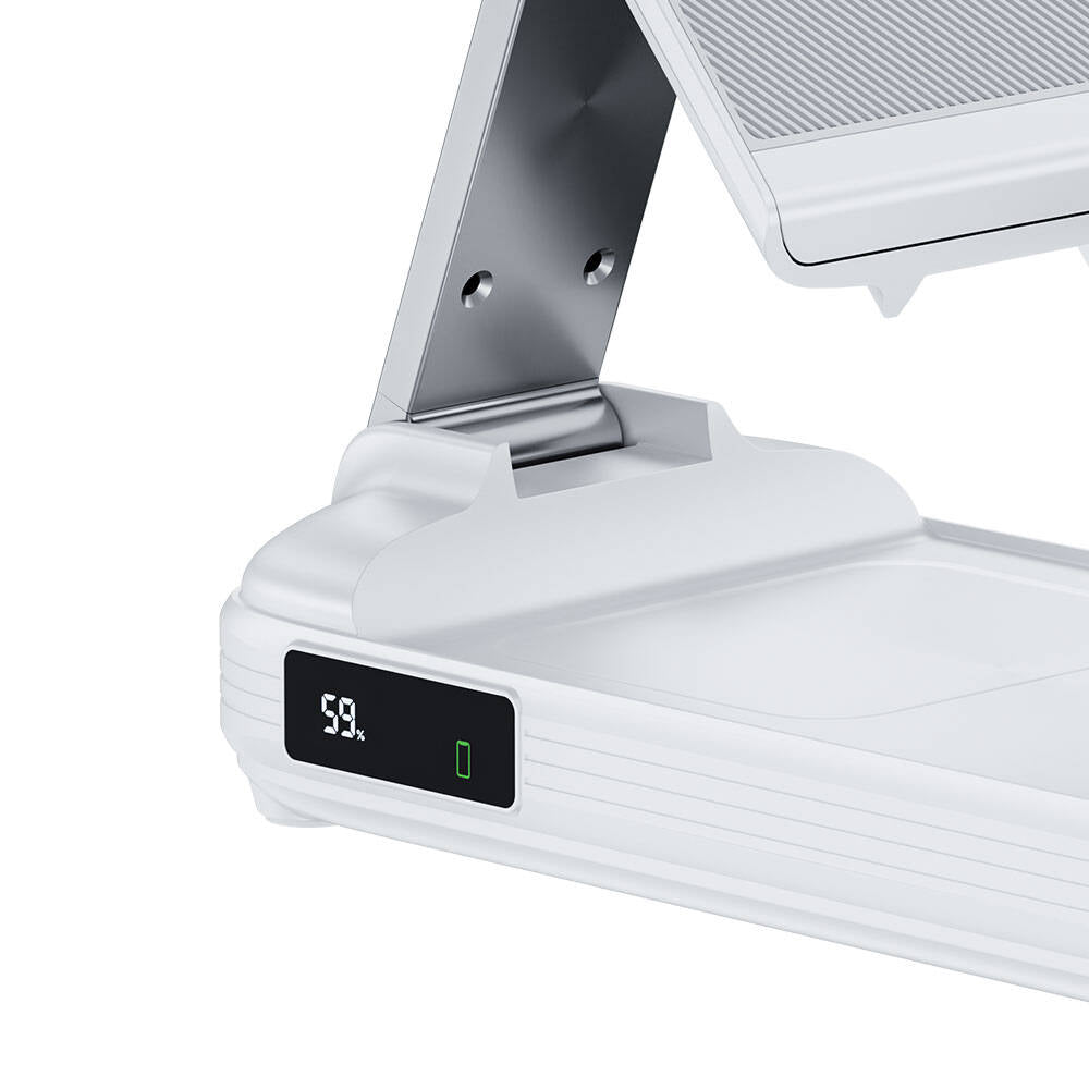Benks MP13 5in1 Dijital LED Göstergeli Katlanabilir Kablosuz Şarj Standlı Powerbank 15W 10000mAh Beyaz