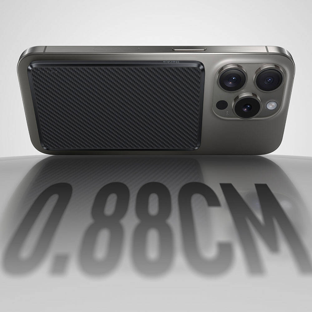 Benks MP15 ArmorGo Magsafe Şarj Özellikli Ultra İnce 600D Aramid Fiber Powerbank 15W 5000mAh Siyah