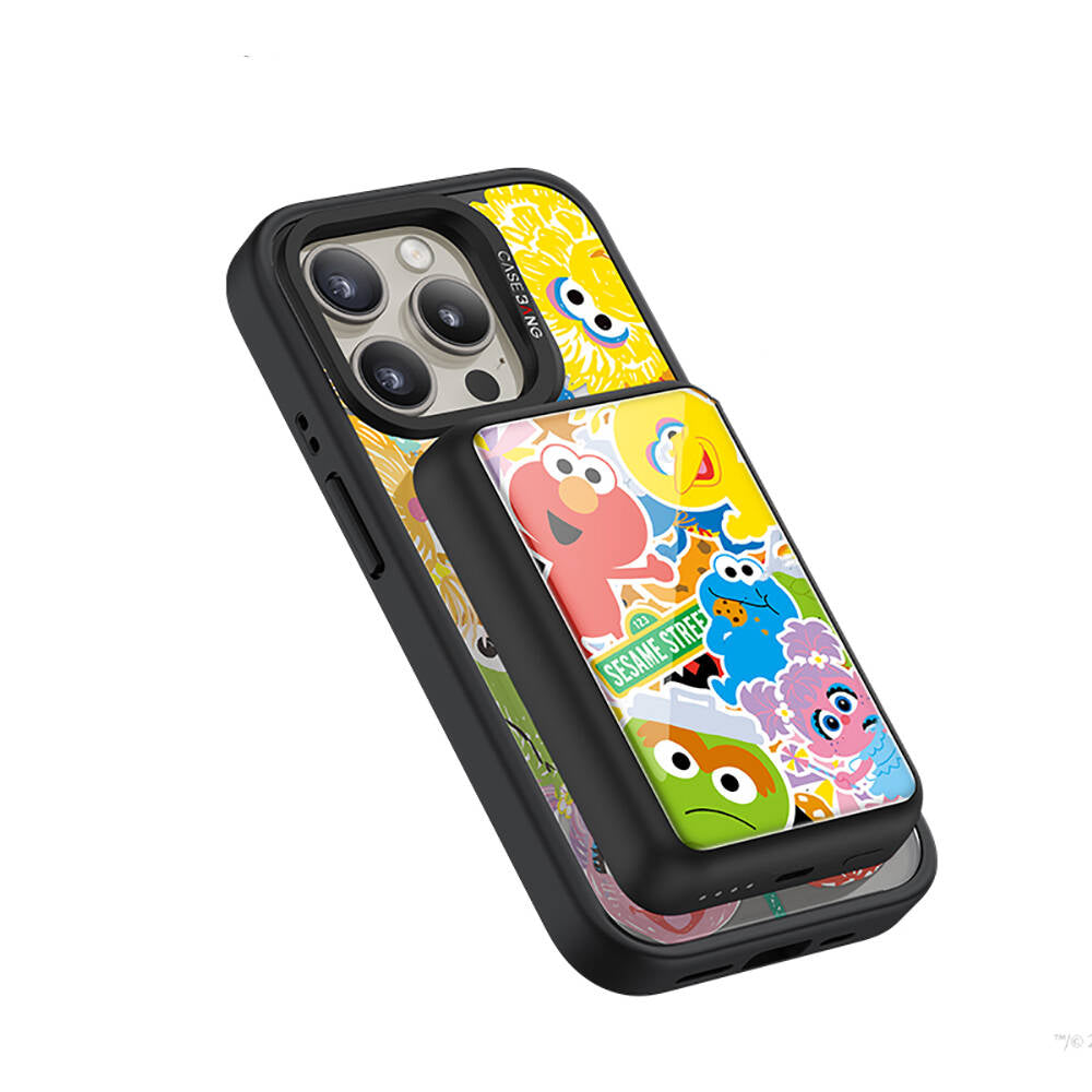 Casebang MP12 Battery Pack Sesame Street Serisi Kablosuz Taşınabilir Powerbank 6000mAh Siyah