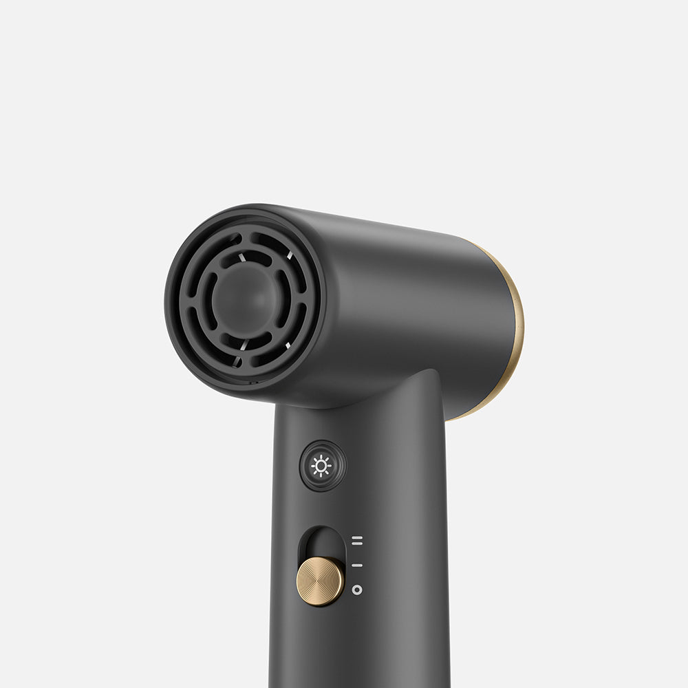 Coshare HP10E Mini Isı Dereceli LED Işıklı Saç Kurutma Fön Makinesi Krem-Beyaz