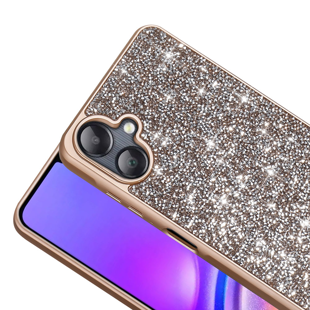 Galaxy A06 Kılıf Parlak Taşlı Tasarım Zore Pırlanta Kapak Siyah