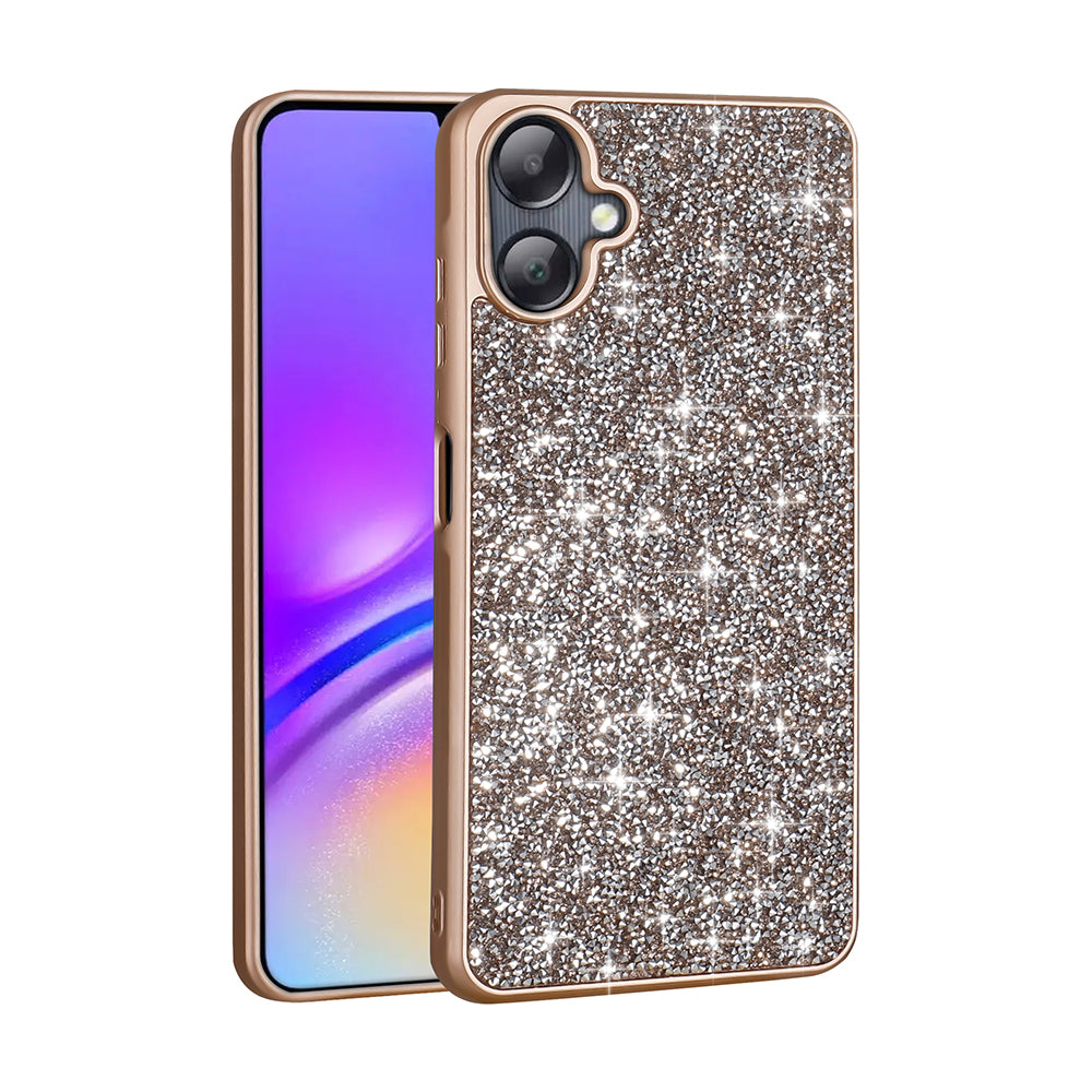 Galaxy A06 Kılıf Parlak Taşlı Tasarım Zore Pırlanta Kapak Gold
