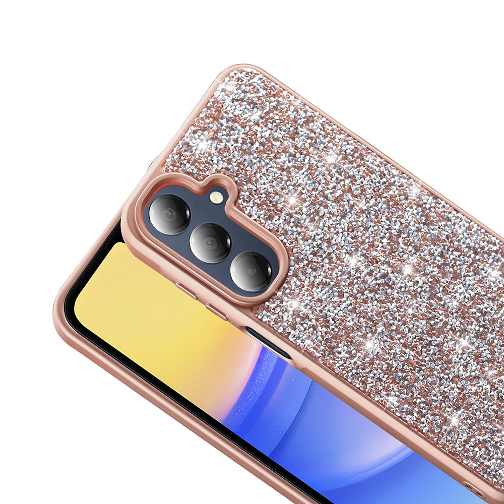 Galaxy A16 Kılıf Parlak Taşlı Tasarım Zore Pırlanta Kapak Gold