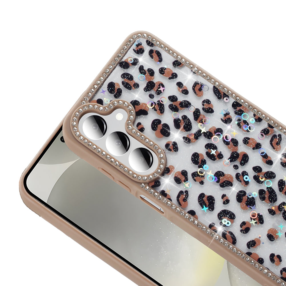 Galaxy A16 Kılıf Taşlı ve Simli Tasarım Zore Azra Kapak Pembe