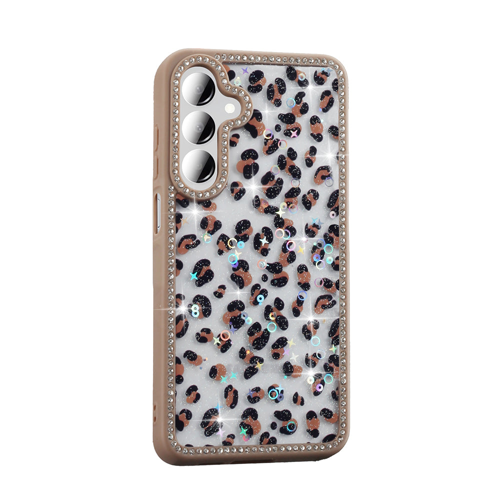 Galaxy A16 Kılıf Taşlı ve Simli Tasarım Zore Azra Kapak Gold