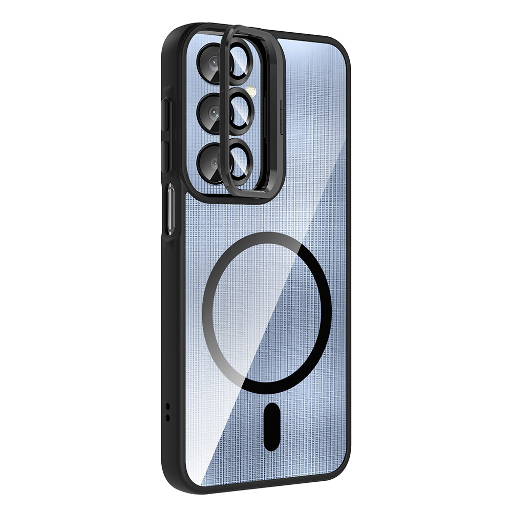 Galaxy A36 Kılıf Standlı ve Kamera Lens Hediyeli Zore Etro Kapak Gri